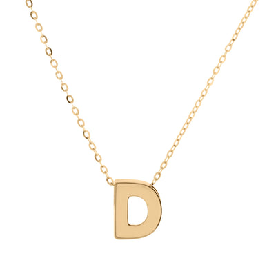 Initial 'D' Necklace in 14K Yellow Gold