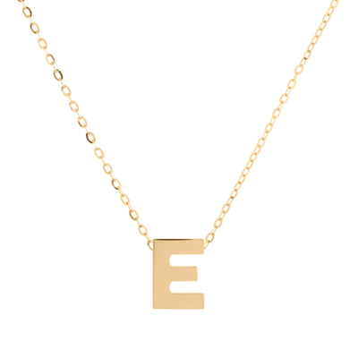 14K Yellow Gold Initial 'E' Necklace