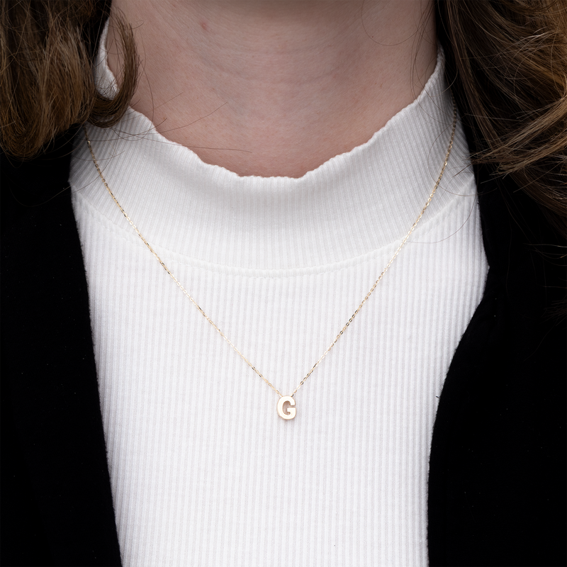 14K Yellow Gold Initial 'G' Necklace