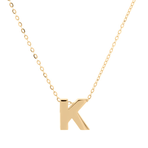 14K Yellow Gold Initial 'K' Necklace