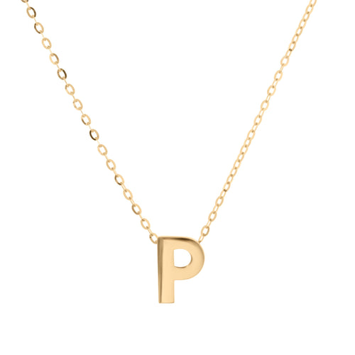 14K Yellow Gold Initial 'P' Necklace