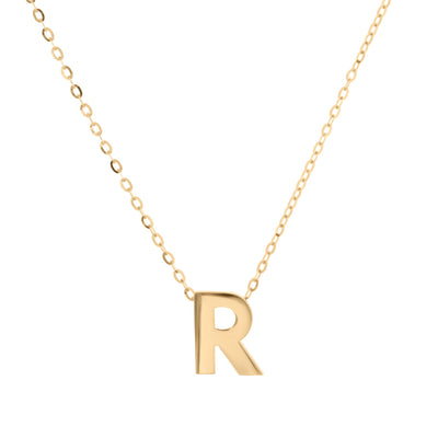 14K Yellow Gold Initial 'R' Necklace