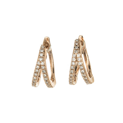 Diamond Hinged Hoop Earrings in 14K Yellow Gold