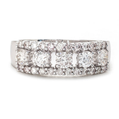 14K White Gold Diamond Band
