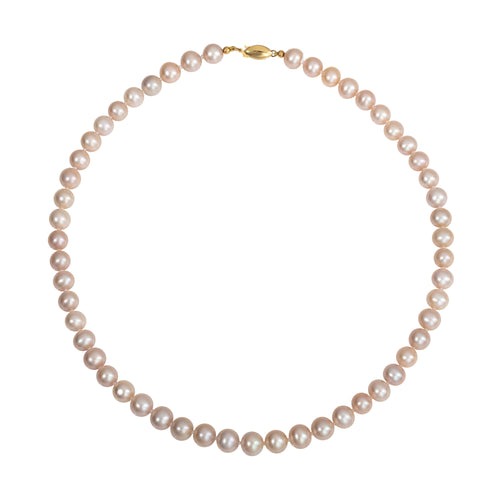 14K Yellow Gold Pink Pearl Strand Necklace