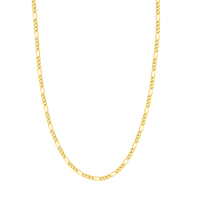 Figaro Link Chain Necklace in 14K Yellow Gold