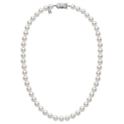 Akoya Cultured Pearl Strand Necklace in 18K White Gold, 7-7.5MM