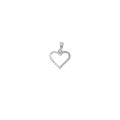 Diamond Open Heart Pendant in 14K White Gold