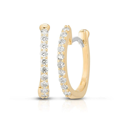 18K GOLD PAVE DIAMOND HUGGIE EARRINGS