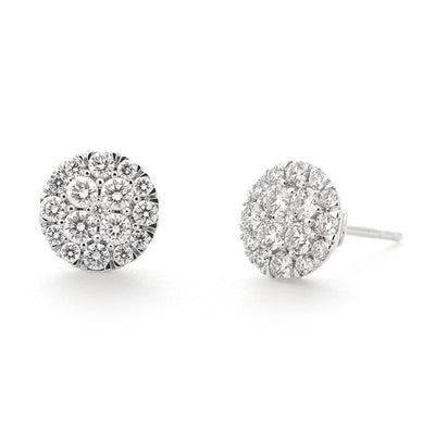 14K White Gold Diamond Earrings