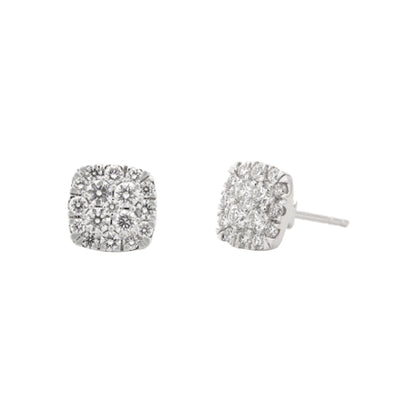 14K White Gold Diamond Earrings