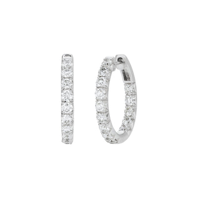 14K White Gold Diamond Earrings