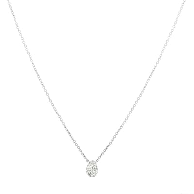 Pear Shaped Diamond Pendant on Cable Chain in 14K White Gold