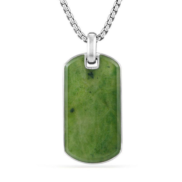 EXOTIC STONE DOG TAG IN NEPHRITE JADE