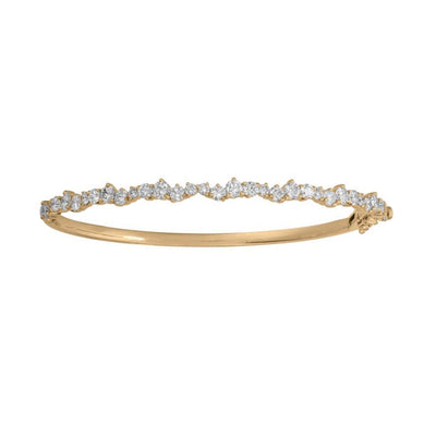 14K Yellow Gold Diamond Bangle Bracelet