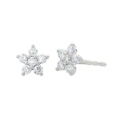 14K White Gold Diamond Earrings