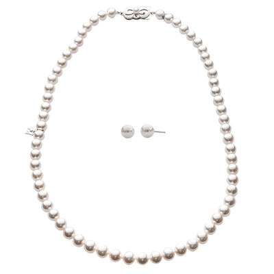 Earring and Necklace 6MM Akoya Pearls Set - Timeless Elegance Multi-Piece Collection