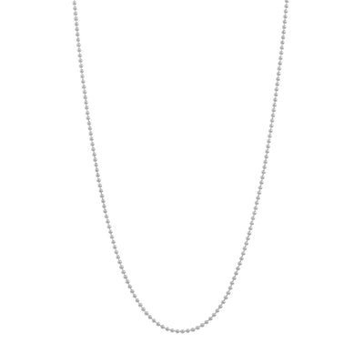 14K White Gold Bead Necklace