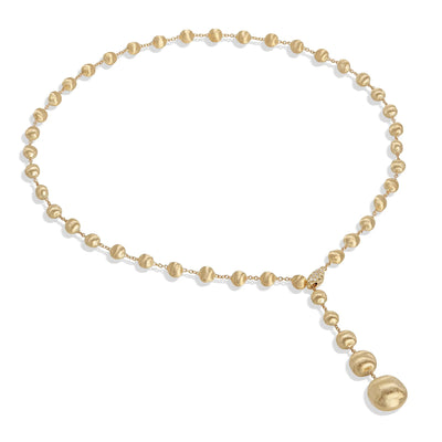 Lariat Necklace With Diamond Pavé Clasp in 18K Yellow Gold