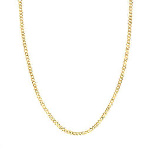 14K Yellow Gold 18" Curb Link Chain Necklace