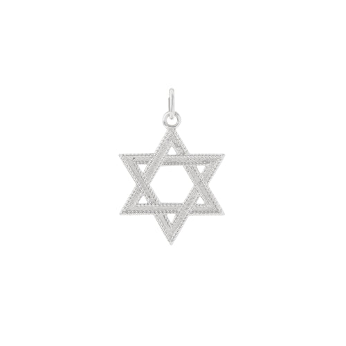 Etched Star of David Pendant in Sterling Silver