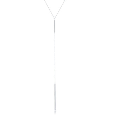 18" Drop Bar Necklace in Sterling Silver