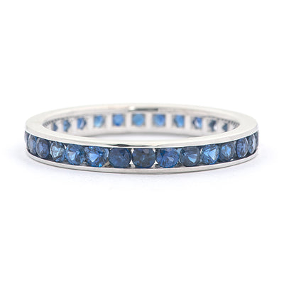 18K White Gold Sapphire Band