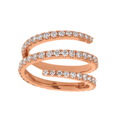 Diamond Wrap Ring in 18K Rose Gold