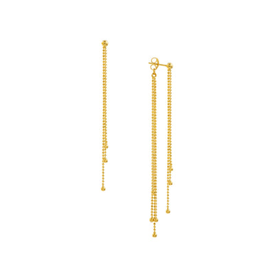 Beaded Drop in 14K Yellow Gold Earrings