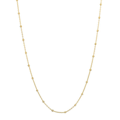 14K Yellow Gold 18" Saturn Bead Chain Necklace