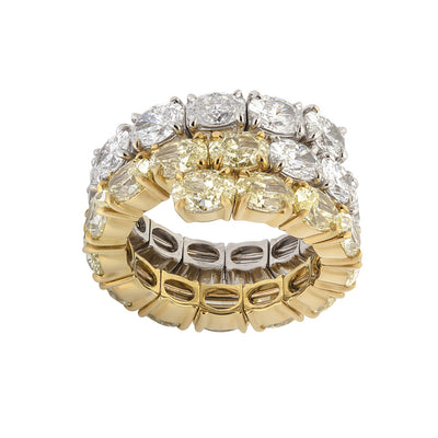 Diamond Spiral Ring in 18K Two-Tone Gold, Size 6.5