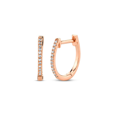 Diamond Huggie Hoop Earrings in 14K Rose Gold