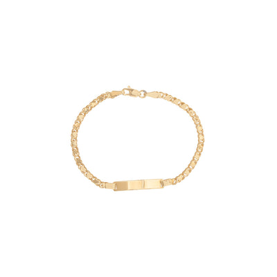 Children's Heart Link ID Bracelet in 14K Yellow Gold