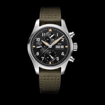 Pilot Chronograph Spitfire Stainless Steel Black Dial Watch | 41MM | IW387901