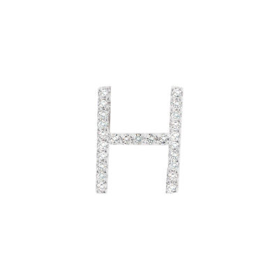 Diamond "H" Initial Pendant in 14K White Gold