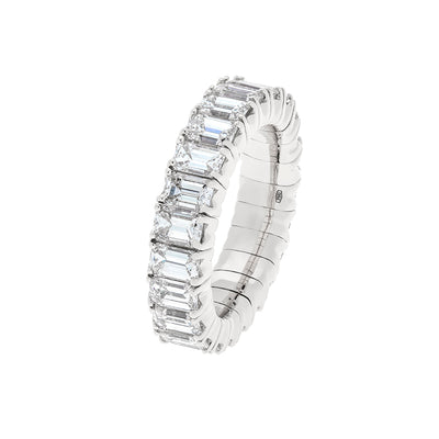 Emerald-Cut Diamond Eternity Band in 18K White Gold, 5.75cttw