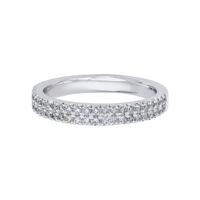 14K White Gold Diamond Band