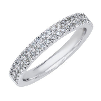 14K White Gold Diamond Band