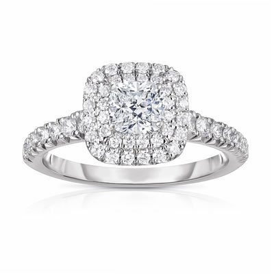 14 KARAT GOLD DIAMOND HALO ENGAGEMENT RING