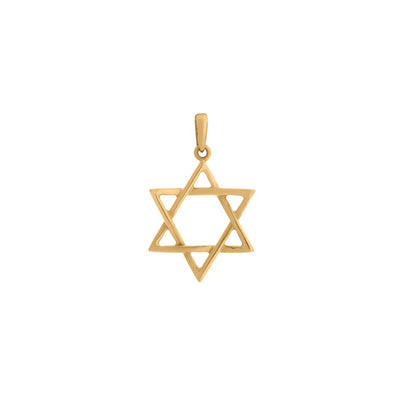 Polished Open Star of David Pendant in 14K Yellow Gold
