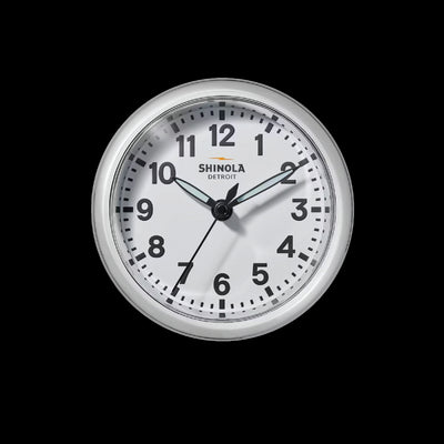 6" Runwell Chrome Desk Clock with White Face