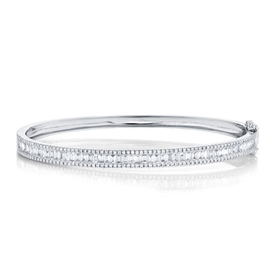 Diamond Bangle Bracelet in 14K White Gold