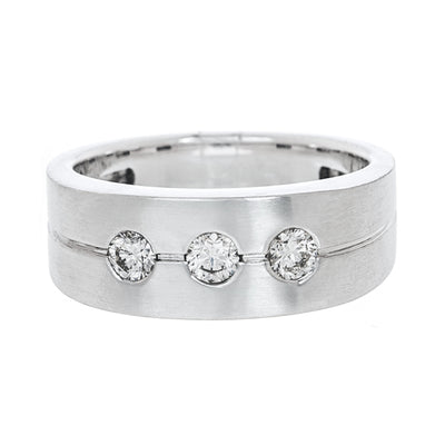 14K White Gold Diamond Band