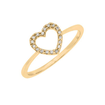 Diamond Accent Open Heart Ring in 14K Yellow Gold