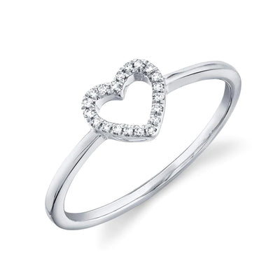 Diamond Accent Heart Ring in 14K White Gold