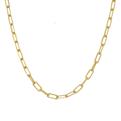 14K Yellow Gold 16" Paperclip Chain Necklace
