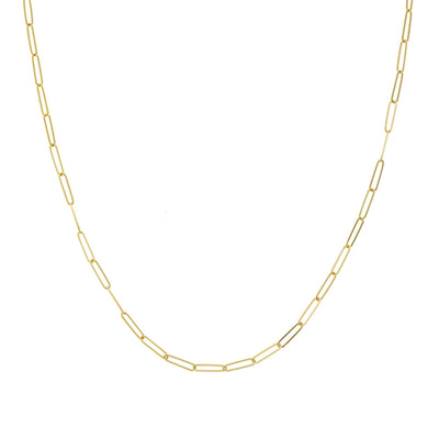 14K Yellow Gold 20" Paperclip Chain Necklace