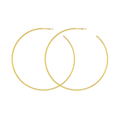 14K Yellow Gold Hoop Post Earrings