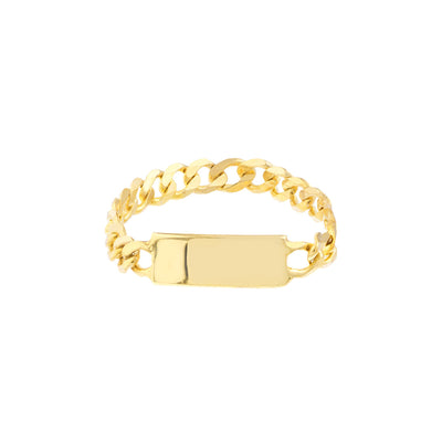 14K Yellow Gold ID Plate Chain Ring