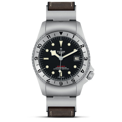 42mm Black Bay PO1 Steel Black Dial with Date and Brown Leather Strap Watch by Tudor | M70150-0001
